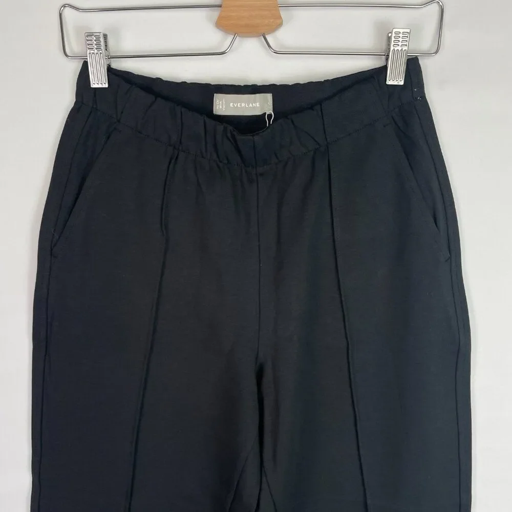 Everlane The Dream High Rise Pintuck Knit Pull On Work Office Pant Black S